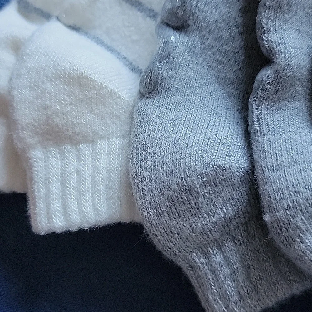 Dearfoams Women's Full Cushion Lounge Socks - Gray & White